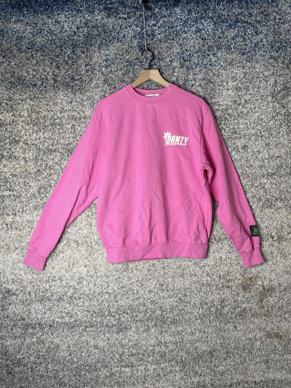 Danzy Sweatshirt Mens Medium Crewneck Tennis Court Graphic Pullover 80s Pullover